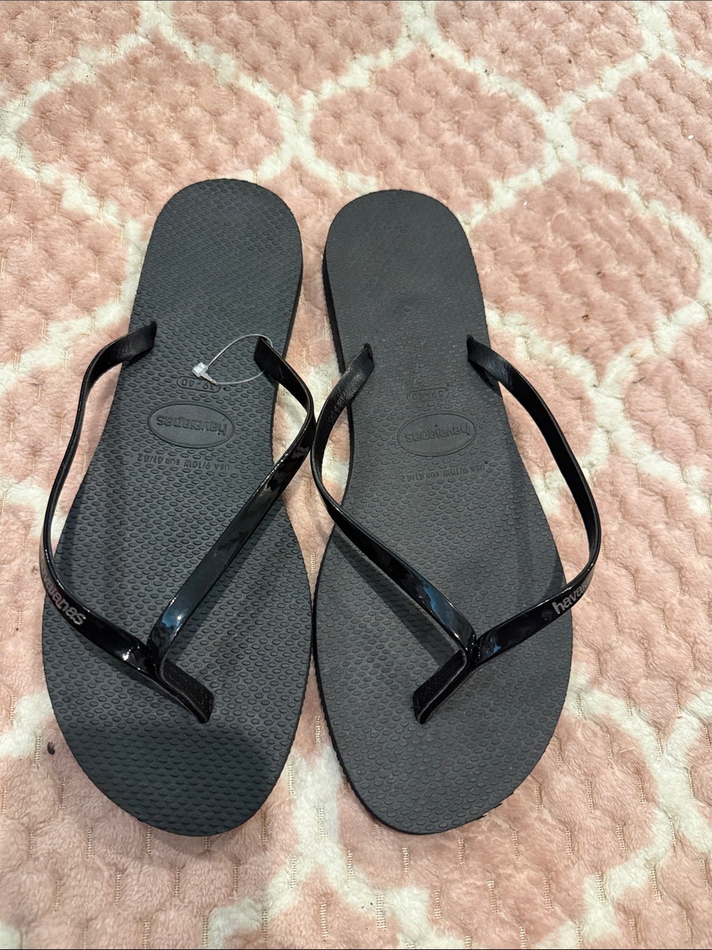 Havaianas Slim Glossy Black Women's Sandals